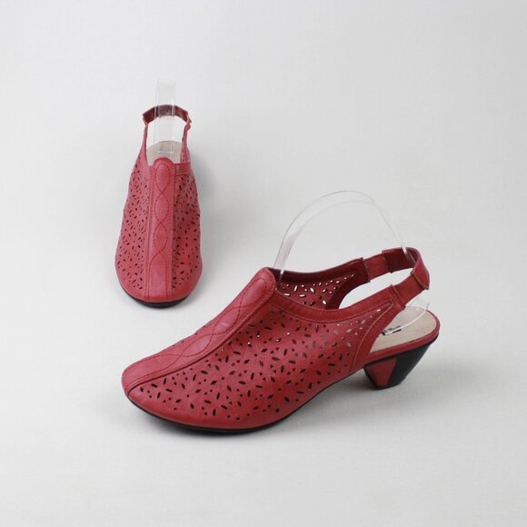 ALIA Perforated Leather Slingback Sandals - Picture 2 of 16